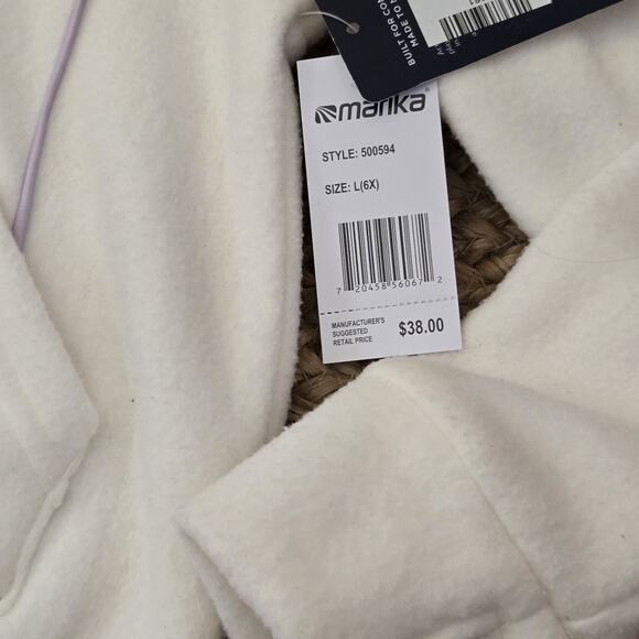 Marika Purple/White‎ Fuzzy Fleece high pile hi pile Sweater L(6x) NEW!! - Picture 2 of 4